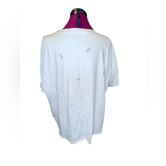 24/7 Dawson Embroidered Floral Crew Neck Tee 3x NWOT - Picture 4 of 10